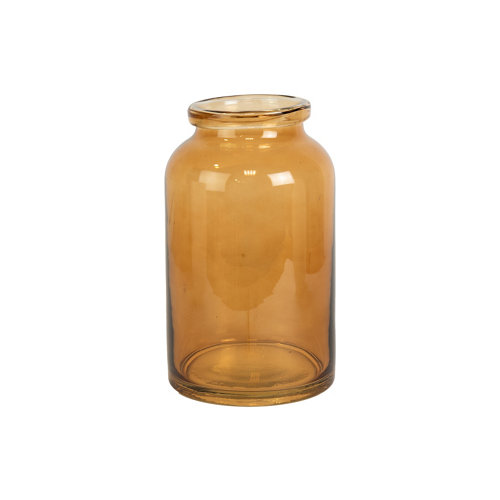 Jarrón de cristal alto antiguo marrón 13x22 cm