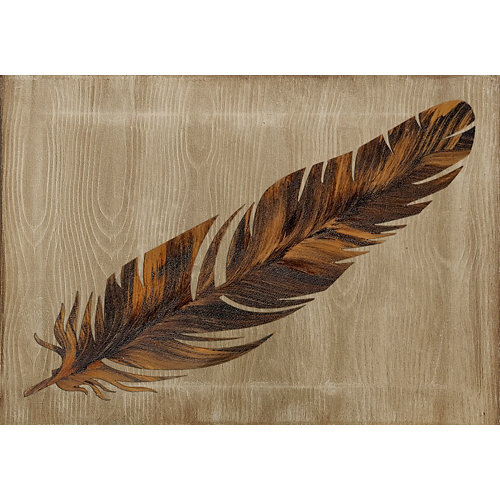 Tapa contador pluma fondo marrón 50 cm x 35 cm