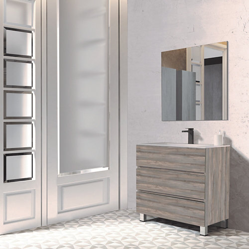 Mueble de baño con lavabo comoro 70x45 cm de la marca LAZOS BATH en acabado de color Gris / plata fabricado en Varios, ver descripción