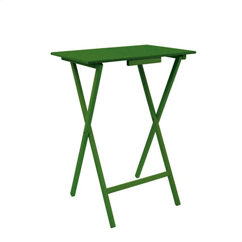 Mesa auxiliar plegable de madera color verde de 65.5x35x48 cm