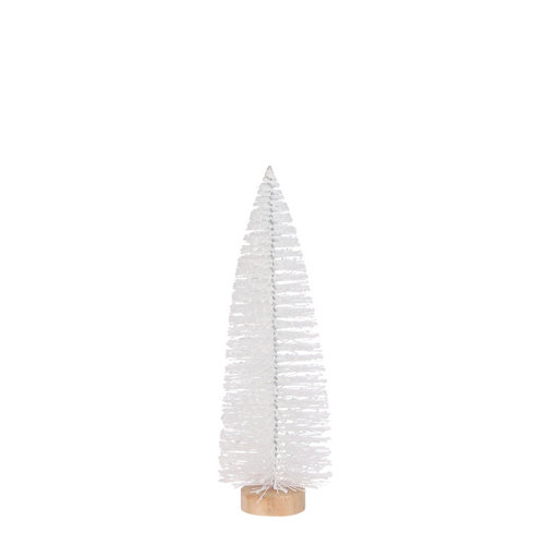 Mini árbol de navidad plástico blanco de 32 cm de alto