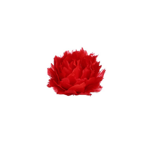 Adorno colgante de navidad clip flor plumas rojo 8x12 cm