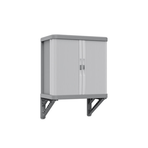 Armario para colgar de resina 59x59.5x36 cm color gris 2 puertas correderas