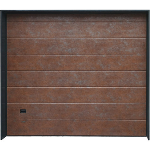 Puerta de garaje motorizada corten de 250x220 cm