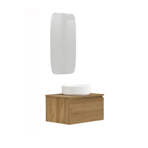 Conjunto de mueble de baño toko 1c 60cm roble de la marca ARTYSAN en acabado de color Marrón fabricado en Aglomerado de particulas