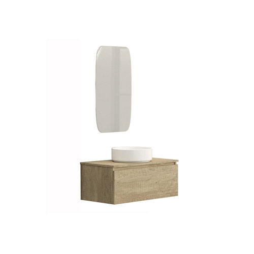 Conjunto de mueble de baño toko 1c 80cm nature de la marca ARTYSAN en acabado de color Marrón fabricado en Aglomerado de particulas