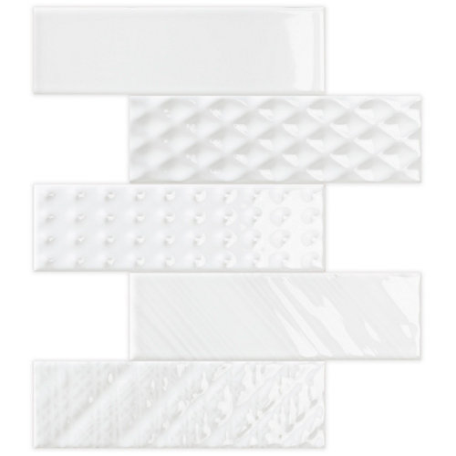 Mosaico tech blanco para pared de 26.6xcm