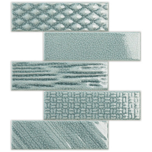 Mosaico tech gris / plata para pared de 26.6xcm