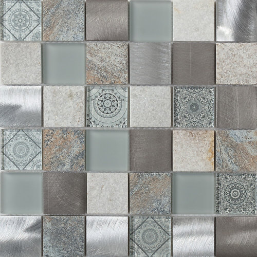 Mosaico terra gris / plata para pared de 30xcm
