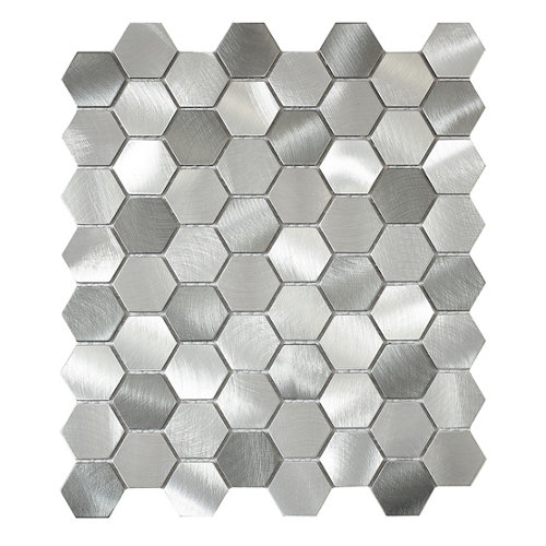 Mosaico surfaces gris / plata para pared de 25.5xcm