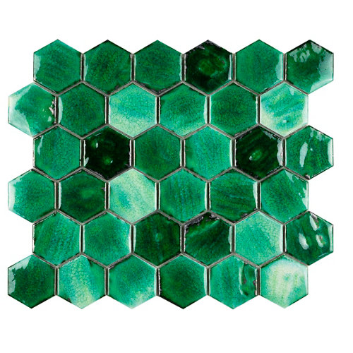 Mosaico tech verde para pared de 33.6xcm