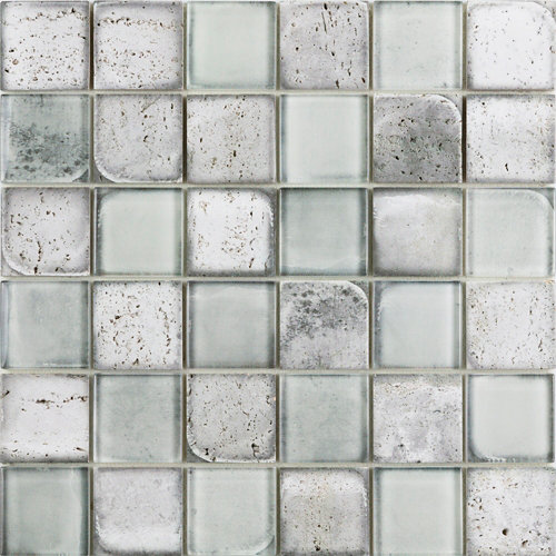 Mosaico cotto gris / plata para pared de 30xcm de la marca Blanca / Sin definir en acabado de color Gris / plata fabricado en Travertino
