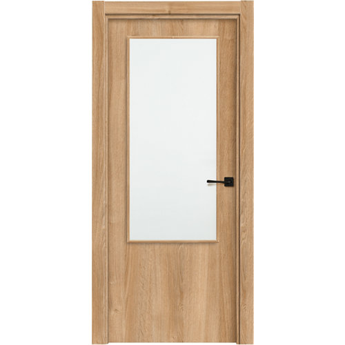 Puerta lisboa plus roble apertura izquierda con cristal de 92.5 cm