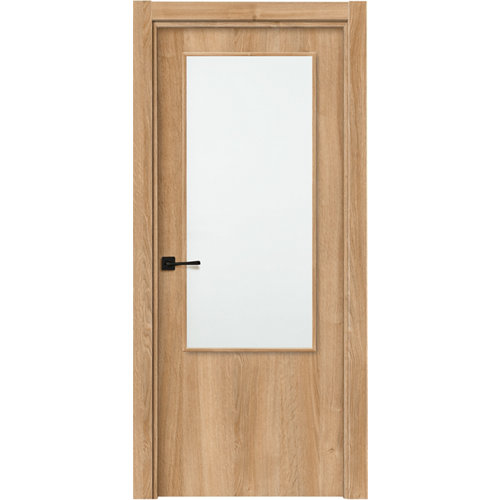 Puerta lisboa plus roble apertura derecha con cristal de 11x82.5 cm