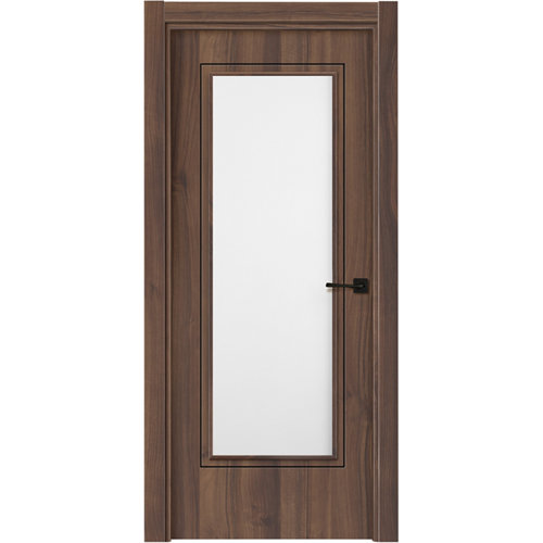 Puerta tacoma plus nogal apertura izquierda con cristal de 9x72,5 cm