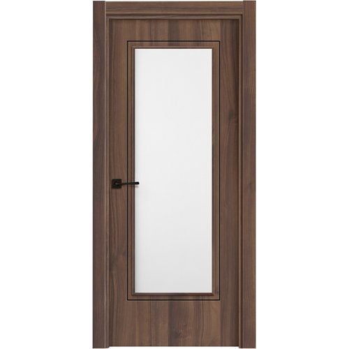 Puerta tacoma plus nogal apertura derecha con cristal de 9x72,5 cm