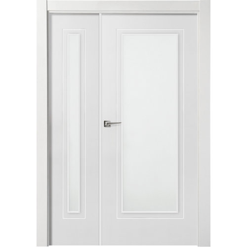 Puerta miramar blanco de apertura derecha con cristal de 115 cm