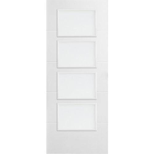 Puerta corredera lucerna plus black blanco con cristal de 82.5 cm