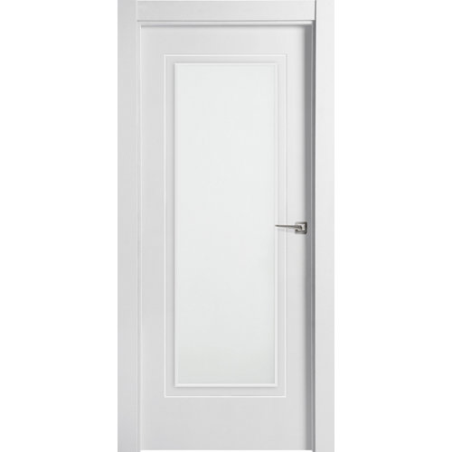 Puerta miramar blanco de apertura izquierda con cristal de 11x82.5 cm