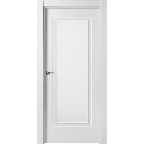 Puerta miramar blanco de apertura derecha con cristal de 11x92.5 cm