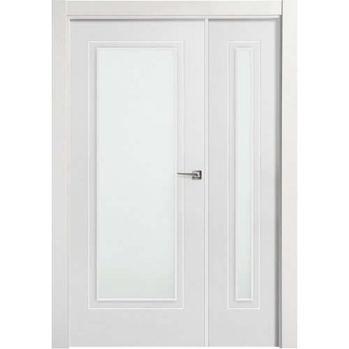 Puerta miramar blanco de apertura izquierda con cristal de 11x115 cm