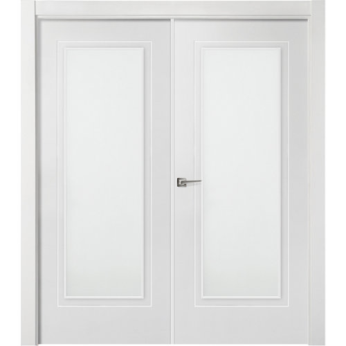 Puerta miramar blanco de apertura derecha con cristal 9x125 cm