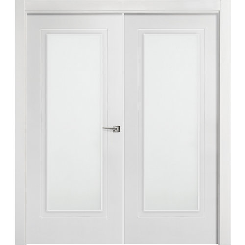 Puerta miramar blanco de apertura izquierda con cristal 9x125 cm