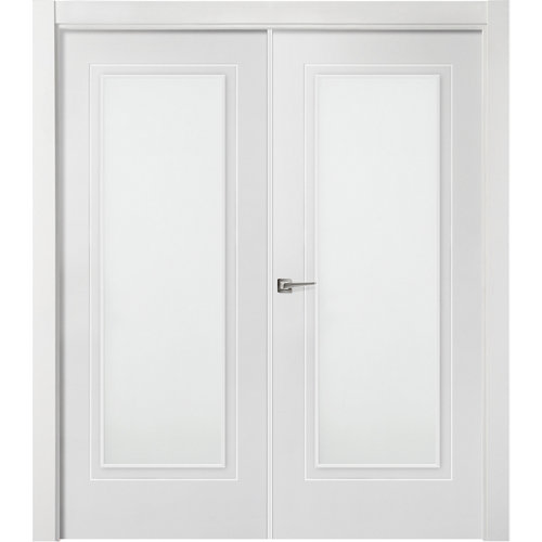 Puerta miramar blanco de apertura derecha con cristal 9x145 cm