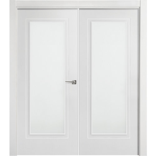 Puerta miramar blanco de apertura izquierda con cristal 9x145 cm