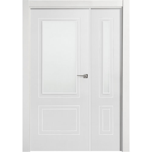 Puerta boston blanco de apertura izquierdacon cristal 115 cm