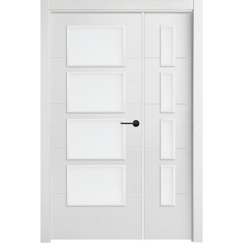 Puerta lucerna plus black blanco de apertura izquierda con cristal 105 cm