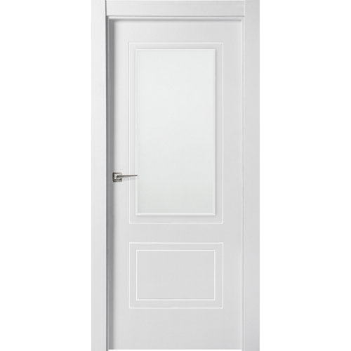 Puerta boston blanco de apertura derecha con cristal 9x 82.5 cm