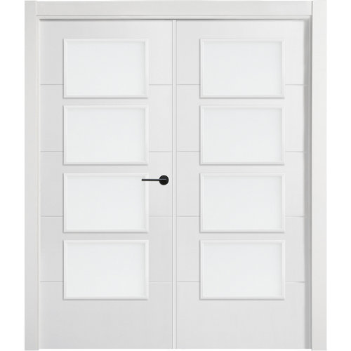 Puerta lucerna plus black blanco de apertura izquierda con cristal 125 cm