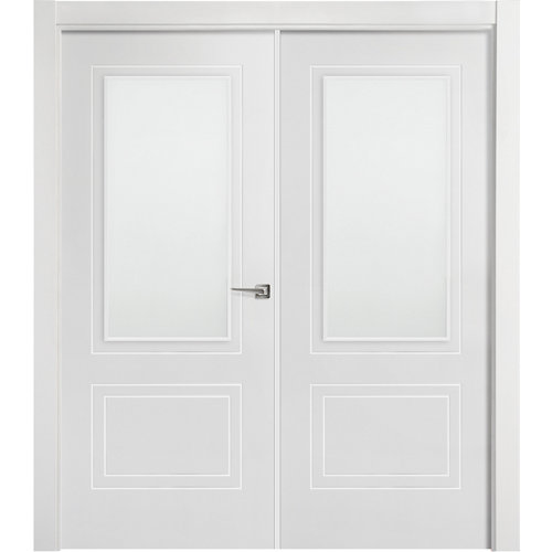 Puerta boston blanco de apertura izquierdacon cristal 11x 145 cm