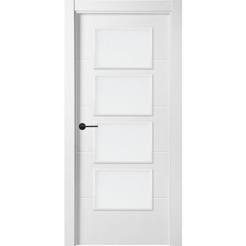 Puerta lucerna plus black blanco de apertura derecha con cristal 92.5 cm