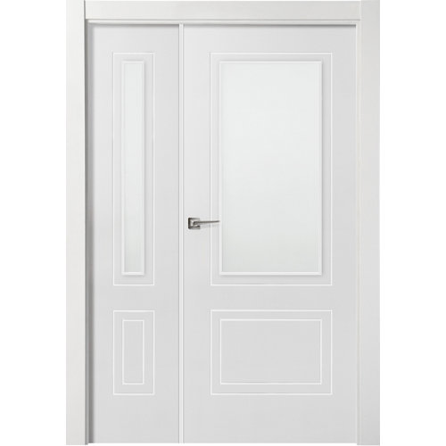 Puerta boston blanco de apertura derecha con cristal 11x 105 cm