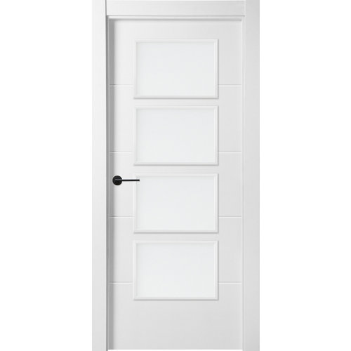 Puerta lucerna plus black blanco de apertura derecha con cristal de 11x82.5 cm
