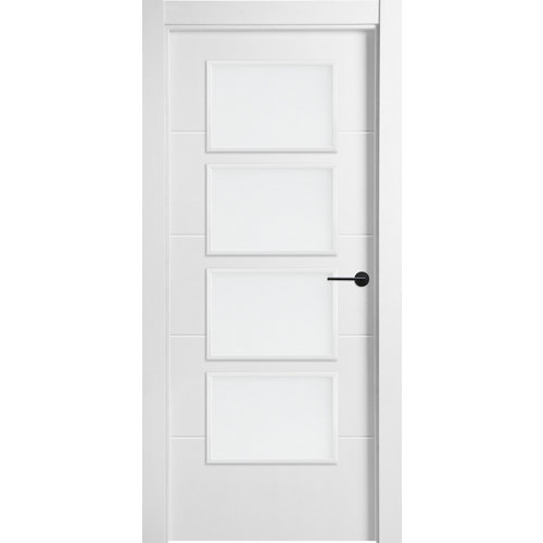 Puerta lucerna plus black blanco de apertura izquierdacon cristal de 11x82.5 cm