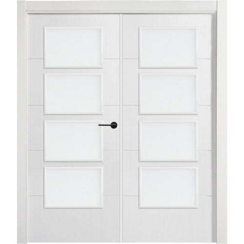 Puerta lucerna plus black blanco de apertura izquierdacon cristal de 11x125 cm