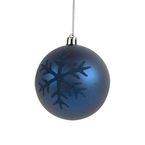 Bola de navidad de cristal azul de 8 cm