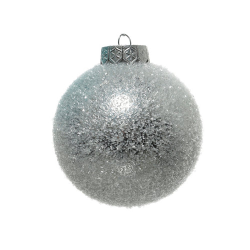 Bola de navidad de plástico plata de 8 cm