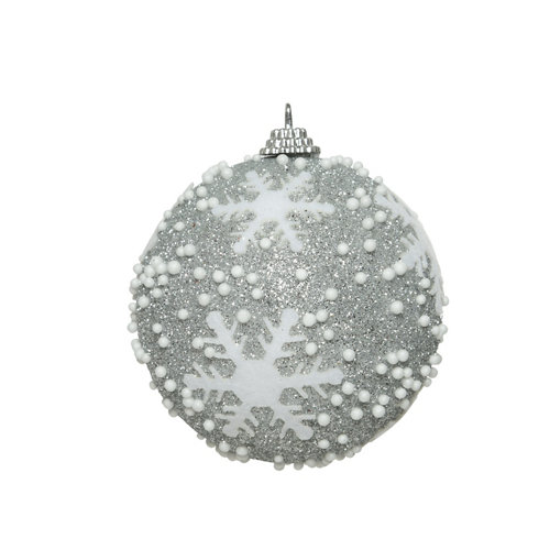 Bola de navidad de espuma plata de 8 cm