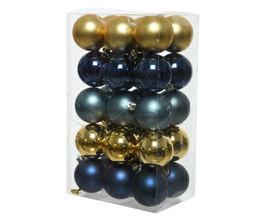 Set 30 bolas navideñas de plástico surtido 6 cm