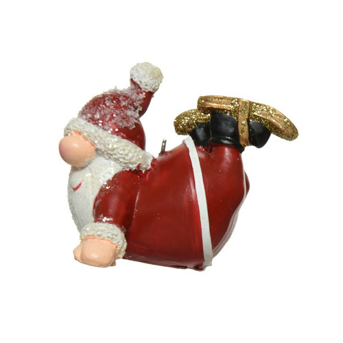 Adorno colgante de navidad papa noel rojo blanco 7x5.2x7 cm
