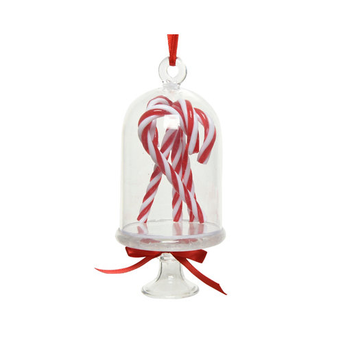 Adorno colgante de navidad campana rojo blanco 6x6x12.4 cm
