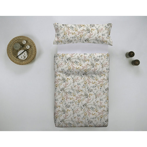 Funda nórdica gothel vintage algodón 200 hilos beige cama de 105 cm