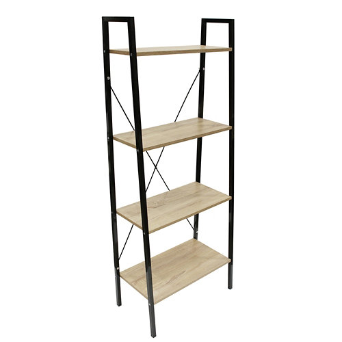 Estantería metálica en kit madera negro de 148x32.5x60cm