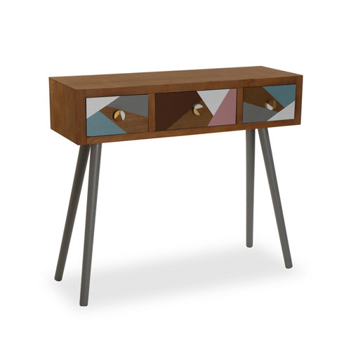 Mesa de entrada de madera willow color marrón de 79x90x30cm