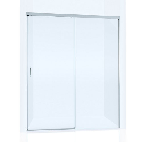Mampara corredera vitria transparente perfil cromado 100x198.5 cm de la marca GLASSINOX en acabado de color Gris / plata fabricado en Cristal