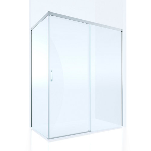Mampara fijo lateral vitria transparente perfil cromado 75x198.5 cm de la marca GLASSINOX en acabado de color Gris / plata fabricado en Cristal